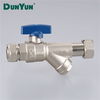 Ferrule Thread Brass Filter Ball Valve