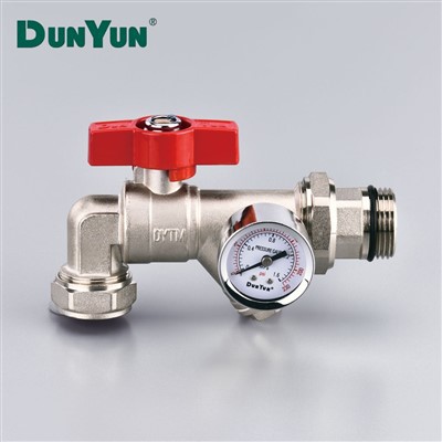 Angle Strainer Filter Valve With Pressure Gauge